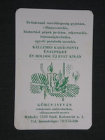 Card calendar, festive, master electrician István Görcs, Sásd, 1994, (3)