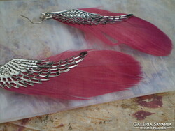 Discounted Angel Wing Real Feather Huge Earrings
