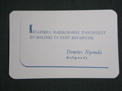 Card calendar, festive, Domino printing house, Pécs, 1994, (3)