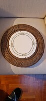 Wooden coaster with ceramic insert
