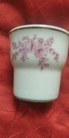 Hollóházi rózsaszín virágos pohár