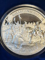 Silver centenary 896-1996 commemorative coin, designed by György Bognár, 15.55 gr