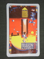 Kártyanaptár, MATÁV távközlés Rt. Pécs ,grafikai rajzos, telefonkártya, 1994,   (3)