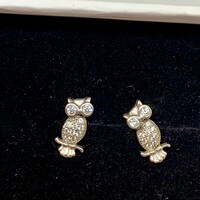 Small owl, silver earrings