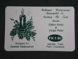 Card calendar, festive, Gábor Aníkó Varga Péter Picuri gift traffic, Budapest, 1994, (3)