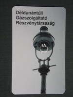Card calendar, ddgáz gas supplier, Pécs, gas lamp, 1994, (3)