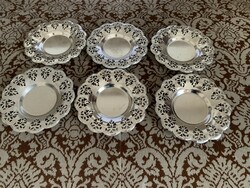Retro Silver-Tone Torted Edge Coaster Set (6 pcs)