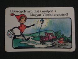 Kártyanaptár, Magyar vöröskereszt, grafikai rajzos, elsősegély, 1994,   (3)