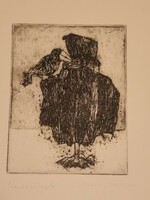 Csohány Kalman etching scarecrow