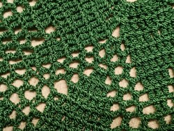 Crocheted decorative element, table center - in moss green color