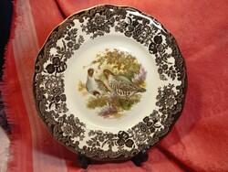 Royal worcester, palissy, beautiful English porcelain large flat serving bowl, plate, in the middle for a pair of prisoners