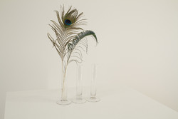 Glass vase, 3 glass tube vases