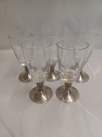 Liqueur glasses with metal bases