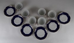 1P333 Zsolnay klasszikus kék Pompadour porcelán kávéskészlet