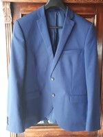 Single-breasted, two-button dark blue brand new men's jacket, size 52 slim fit
