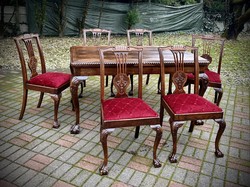 Chippendale table with chairs