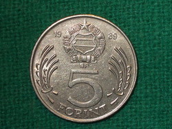 5 Forint! 1989! It was not in circulation! It's bright!