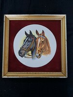 Equestrian image with ceramic insert