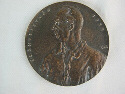 Miklós Borsos bronze plaque - commemorative medal of István Szőnyi