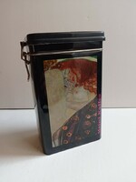 Retró csatos fém kávés doboz Julius Meinl, Gustav Klimt jubileumi kiadás
