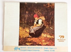 Mihály Munkácsy's 1979 wall calendar in its original holder!