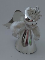 Old glass Christmas tree ornament silver angel lamétte glass ornament