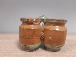 Glazed earthenware spice holder, yew pool, folk ceramics