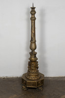 Large gilded wooden candle holder