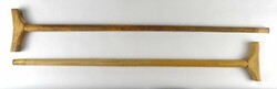 1P619 old pure wood hardwood walking stick 2 pieces