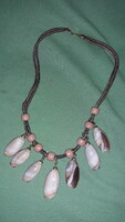 Very beautiful handmade sea snail/shell necklace made with a combination of metal and wood 40 cm according to the pictures