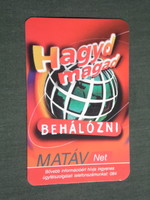 Kártyanaptár, MATÁV távközlés Rt. Pécs ,grafikai rajzos, MATÁV net, 1998,   (3)