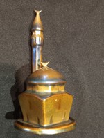 Régi Zsolnay Eozin dzsámi minaret ritka kék-arany színben