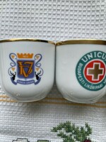 Retro porcelán pohár, kupica - Unicum Budapesti Likőripari Vállalat, Hollóházi porcelán
