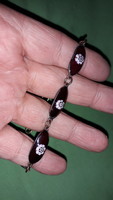 Beautiful antique flower pattern blood red fire enamel metal women's bracelet, bracelet 20 cm according to the pictures