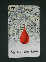Card calendar, Hungarian Red Cross, blood drop, 1998, (3)