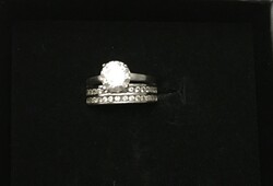 Engagement white gold ring with so many stones