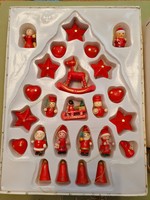 Wooden Christmas tree decorations with 1 box