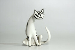 Drasche black and white cat 8.5cm | porcelain cat