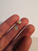 Gold-plated silver earrings with real opal stones
