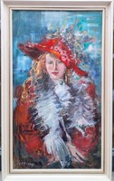 Éva Séday (1929-2011): girl with a hat