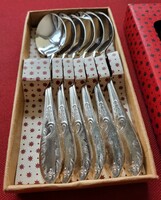 Met silver colored metal teaspoon tea coffee spoon set in original box