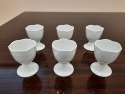 6 white Herend porcelain egg trays