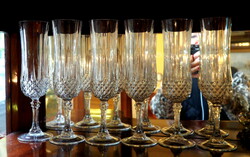 Modern csiszolású ólomkristály pezsgőspohár