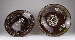 1P989 large ceramic wall plate from Városlód 2 pieces