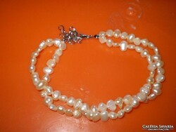 Reduced price, 2-row bracelet with genuine cultured pearls