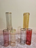 Set of 6 retro colored glass tumblers