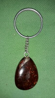 Elegant key ring with retro amber pendant as shown in the pictures