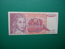 Jugoszlávia 100000 dínár 1989