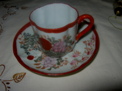 Régi  keleti kávés tojáshéj porcelán csésze és tányér