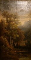 Antique oil painting, very excellent quality! Signor A. Hermann! Size 58x32cm! Without frame!